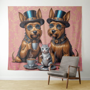 Yerkish Terriers Tea Time Tapestry