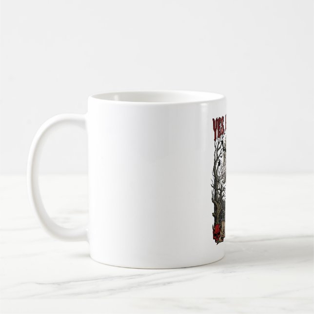 Yes Can Drive Stick Witch Graveyard Halloween_1 Coffee Mug (Left)