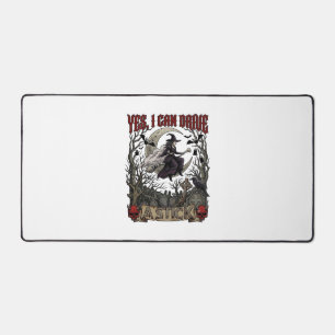 Yes Can Drive Stick Witch Graveyard Halloween_1 Desk Mat