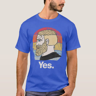 Yes Chad Meme Funny Nordic Man Gamer Gaming Retro  T-Shirt