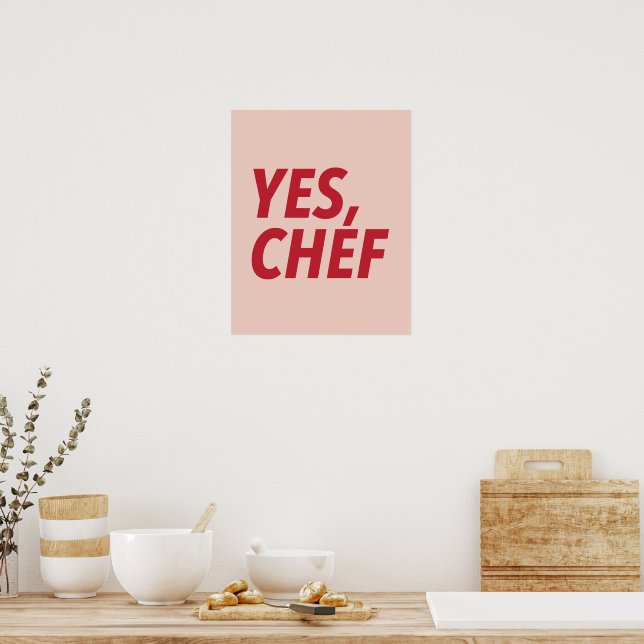 Yes, Chef Red Art Print (Kitchen)