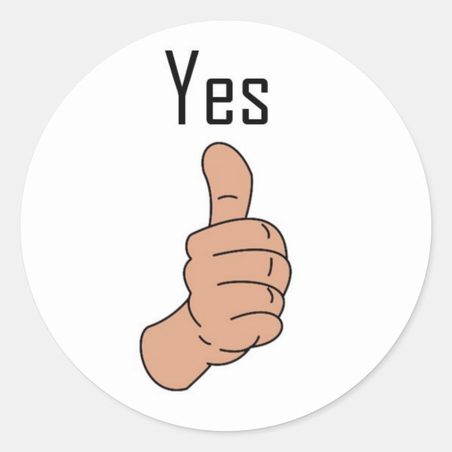 Yes Classic Round Sticker (Front)