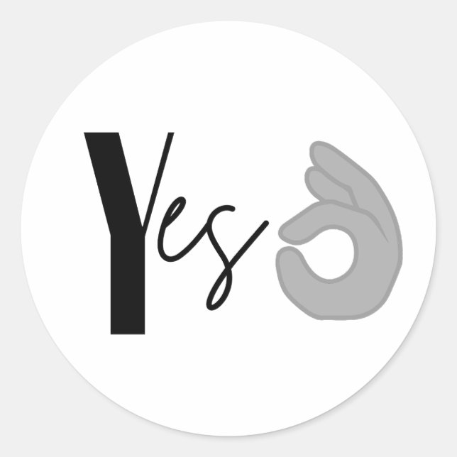 Yes Classic Round Sticker (Front)