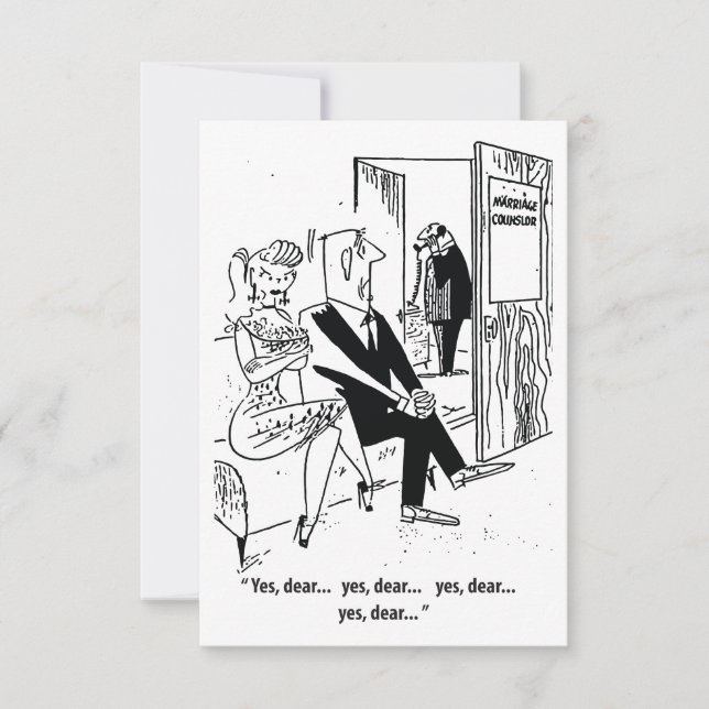Yes Dear, Humour, Marriage Counslor, Funny Save The Date (Front)