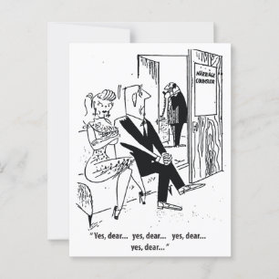 Yes Dear, Marriage Counselorm Humour, Vintage  Postcard