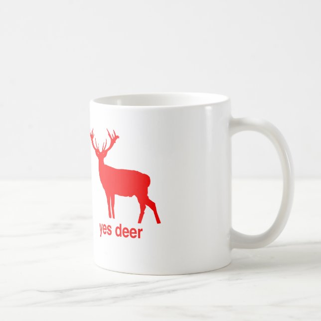 Yes deer no deer Christmas mug (Right)