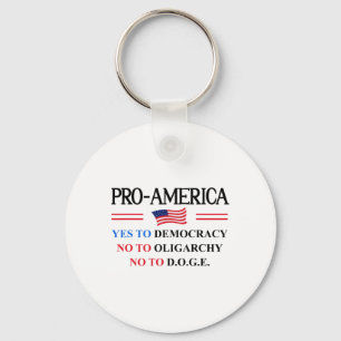 Yes Democracy No Oligarchy Doge Pro America Flag A Key Ring