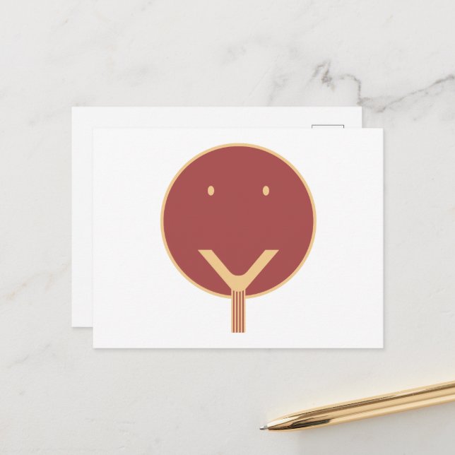 Yes face - C/R. Postcard (Front/Back In Situ)