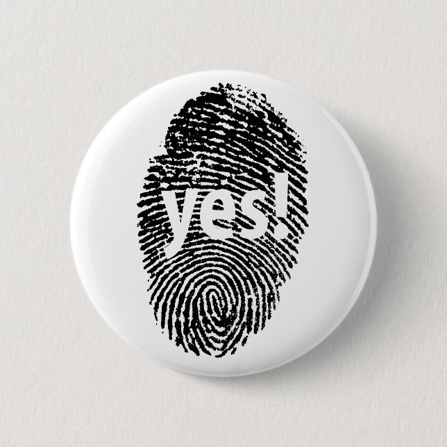 Yes: finger print 6 cm round badge (Front)