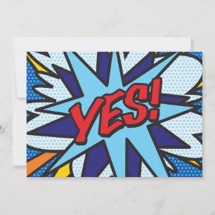 YES Fun Retro Comic Book Pop Art Invitation