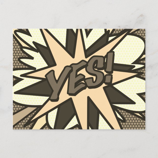 YES Fun Retro Comic Book Pop Art Postcard (Front)