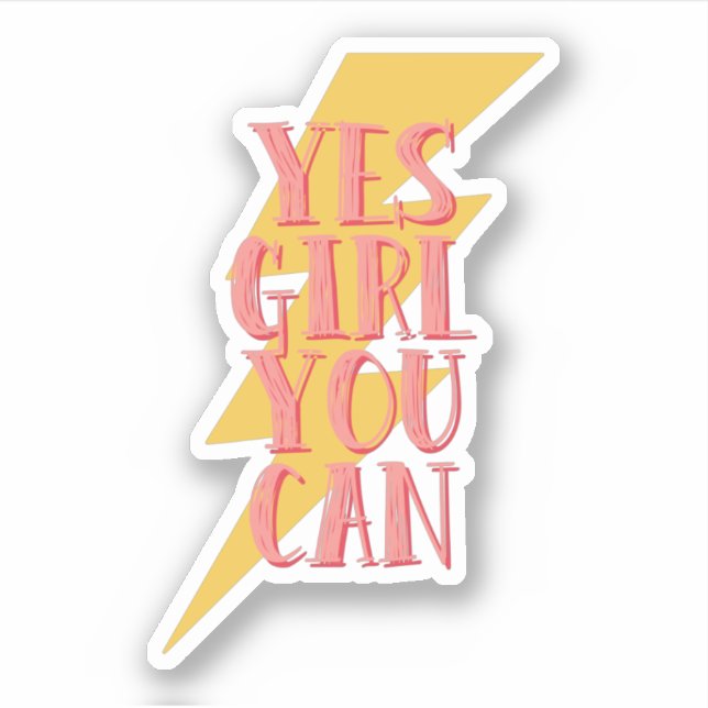 yes girl you can, feminine office waterbottle (Front)