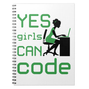 Yes Girls Can Code Woman Programmer Developer Notebook