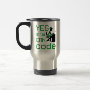 Yes Girls Can Code Woman Programmer Developer Travel Mug