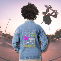 YES GIRLS CAN SKATEBOARD Afro Skater Girl