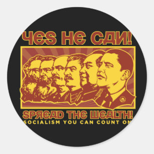 Yes He Can! Comrade Obama Spoof Classic Round Sticker