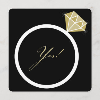 Yes! He Put A Diamond Ring On It Engagement Party Invitation