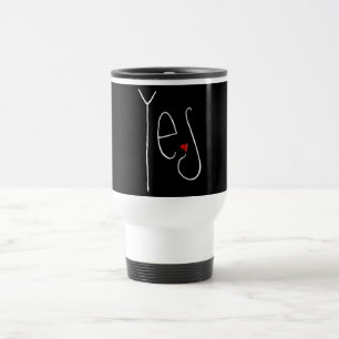Yes Heart white Travel Mug