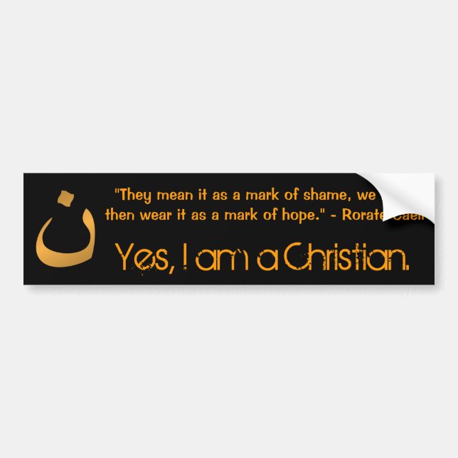 Yes, I am a Christian. Bumper Sticker (Front)