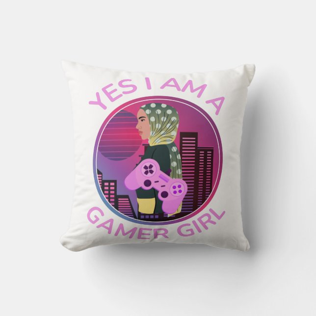 YES I AM A GAMER GIRL CUSHION (Front)