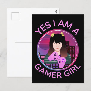 YES I AM A GAMER GIRL POSTCARD