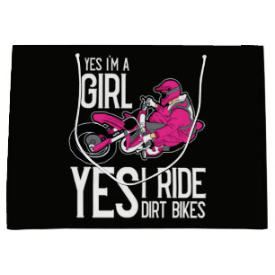 Yes I am A Girl Yes i Ride a Dirt Bike Large Gift Bag