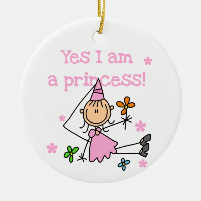 Yes I am a Princess Ceramic Tree Decoration (Front)