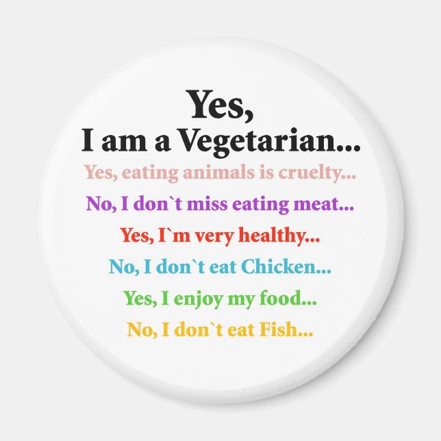 Yes, I am a Vegetarian... Magnet (Front)