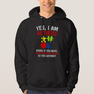 Yes I Am Autistic Autism Awareness Kids Hoodie