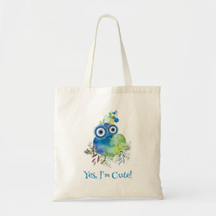 Yes I am Cute! Blue Bird Colourful Design Tote Bag