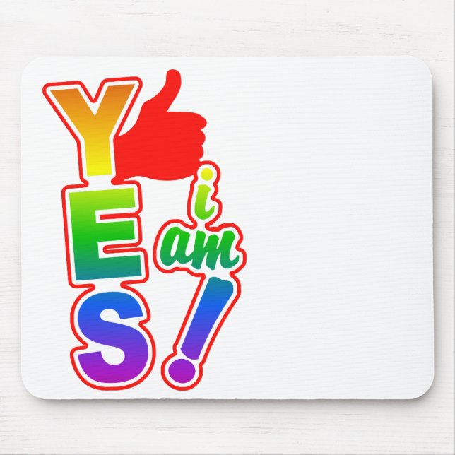 YES I AM mousepad, customise Mouse Mat (Front)