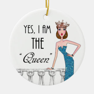 Yes, I am THE "Queen" My rules, my Kingdom - Mom Ceramic Tree Decoration
