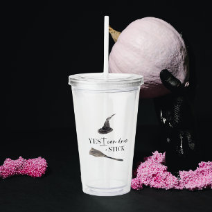 Yes I Can Drive A Stick Fun Happy Halloween Acrylic Tumbler