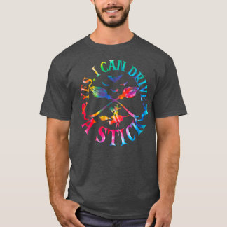 Yes I Can Drive A Stick Funny Halloween Witch Tie  T-Shirt