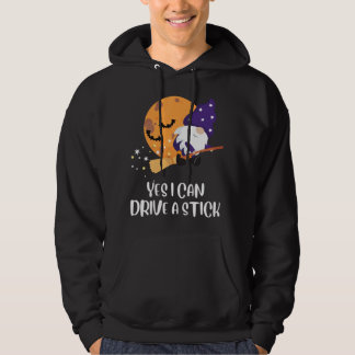 Yes I Can Drive a Stick Gnomes Witch Funny Hallowe Hoodie