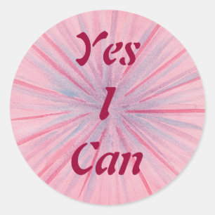 Yes I Can Pink and Blue Shades Stickers