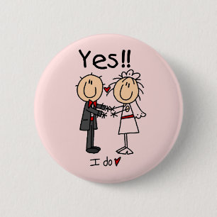 YES I Do Bride and Groom T-shirts and Gifts 6 Cm Round Badge