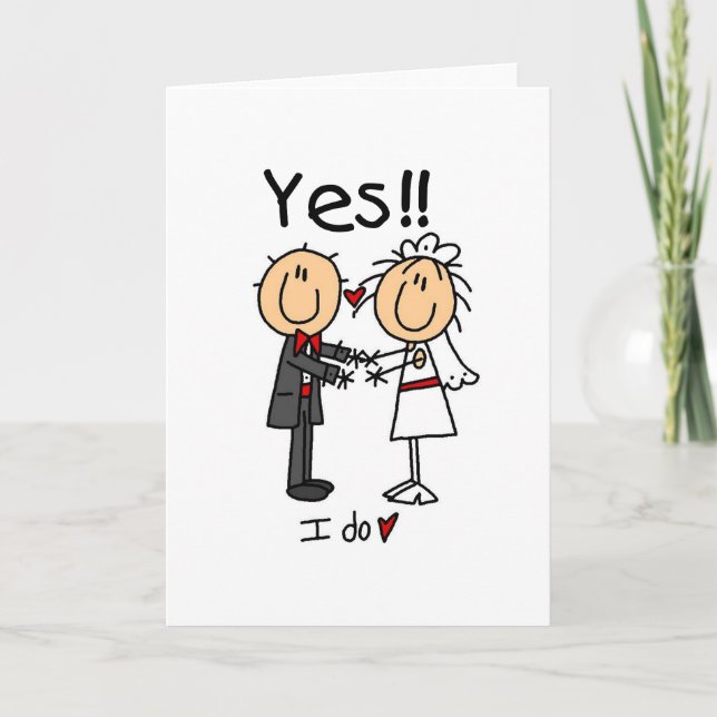 YES I Do Bride and Groom T-shirts and Gifts Card (Front)