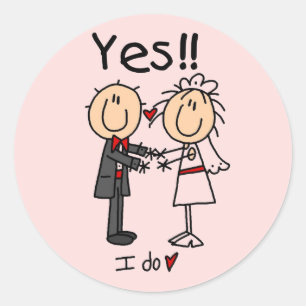 YES I Do Bride and Groom T-shirts and Gifts Classic Round Sticker