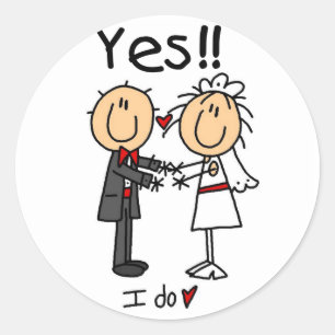 YES I Do Bride and Groom T-shirts and Gifts Classic Round Sticker
