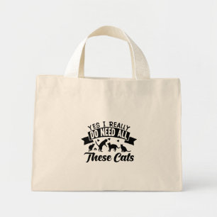yes i do need all these cats cats love design mini tote bag