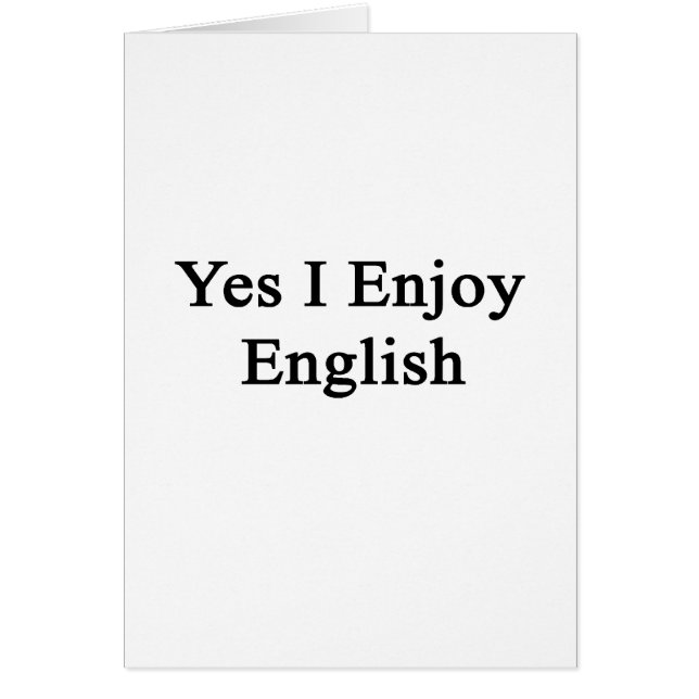 Yes I Enjoy English (Front)