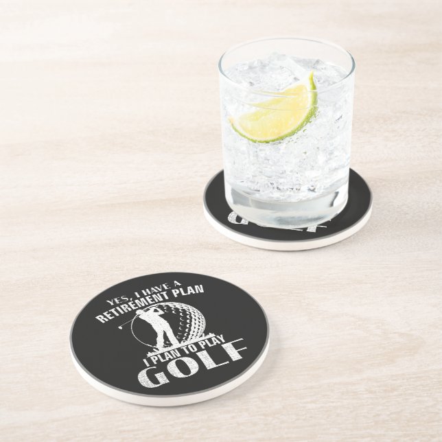 Yes I Have A Retirement Plan Golf Funny Golfer Coaster (Side)
