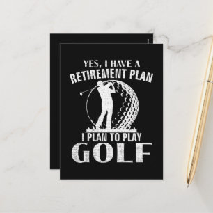 Yes I Have A Retirement Plan Golf Funny Golfer Holiday Postcard