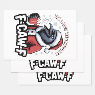 Yes I Have Been Naughty F-Caw-F Funny Christmas Wrapping Paper Sheet