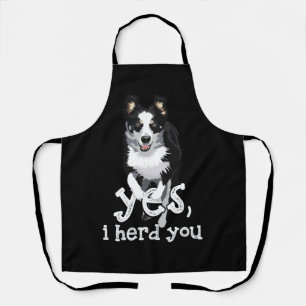 Yes I Herd You Border Collie Art Puppy Border Coll Apron