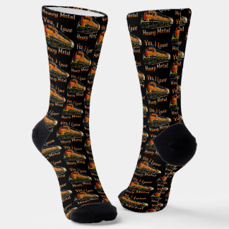 Yes I Love Heavy Metal Diesel Locomotive Train Socks