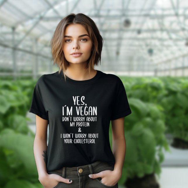 Yes, I´m Vegan, Funny Veganism White Quote T-Shirt (Creator Uploaded)
