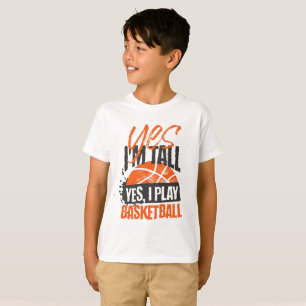 Yes I Play Basketball Typography T-Shirt