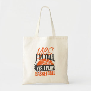Yes I Play Basketball Typography Tote Bag